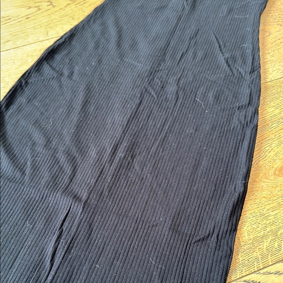 Mind Code Black Ribbed Button-Front Midi Dress - Picture 7 of 7